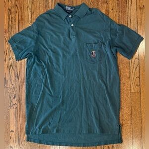 VTG Polo Ralph Lauren 93 Polo Bear Big Shirt Oversized Pocket Polo Green USA L